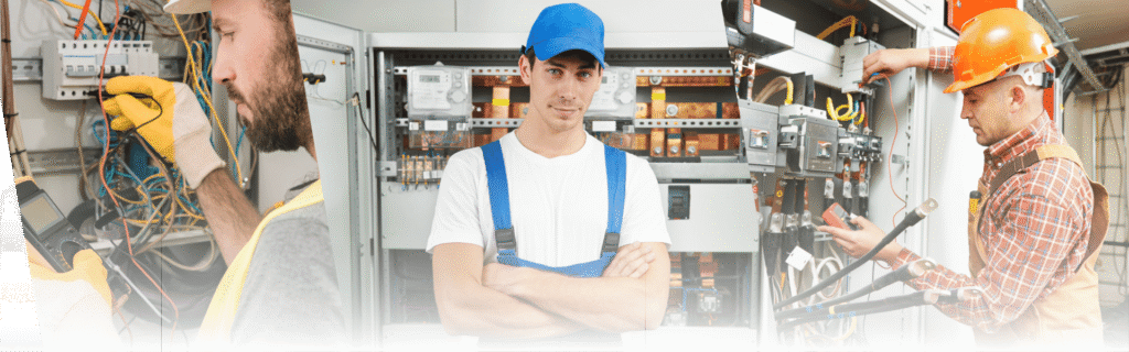 Cover image with electricians